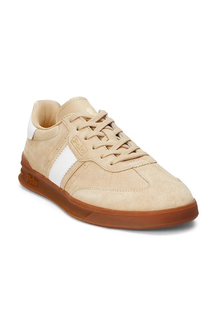 Кожени маратонки Polo Ralph Lauren HTR Aera 804956688 бежов SS26