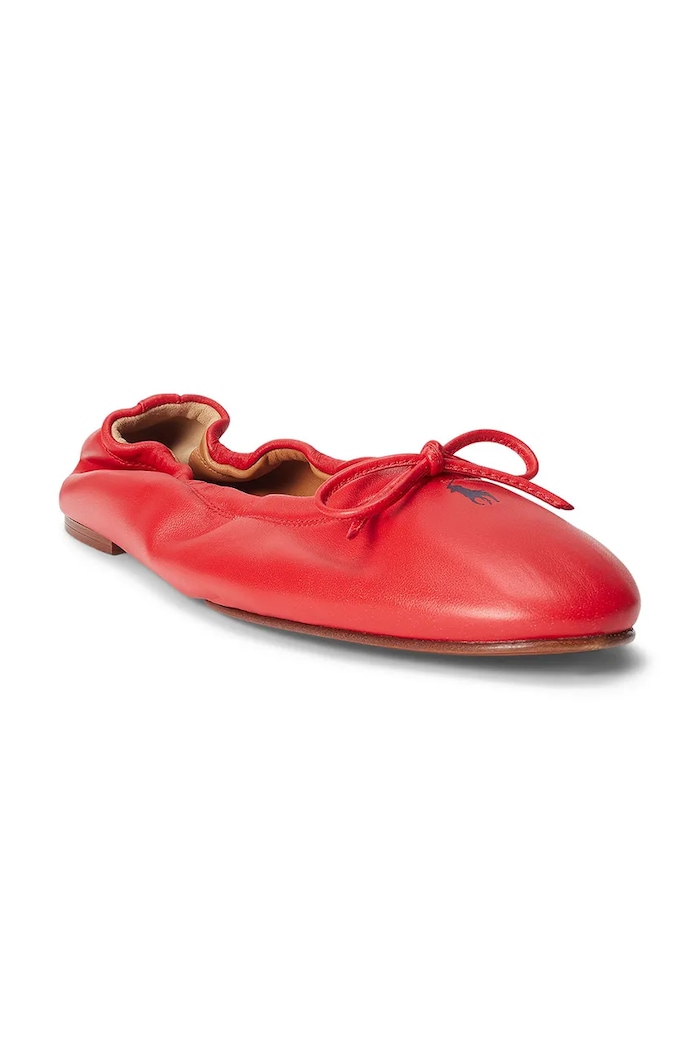 Balerinke Polo Ralph Lauren Flats Ballet 818960638 rdeča SS25