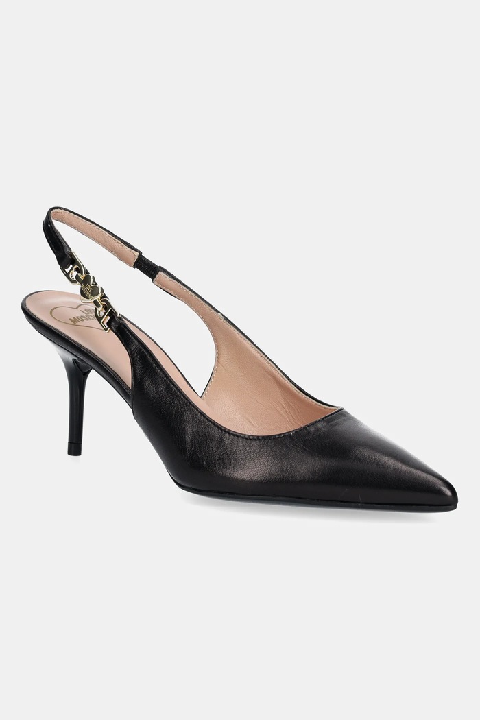 Love Moschino szpilki skórzane 5-8 cm czarny JA10487G1MIA0000