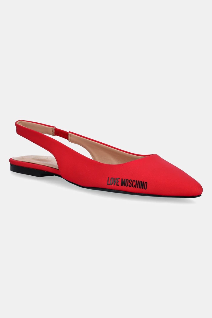 Baleríny Love Moschino otevřená pata červená JA11021G1MIM0500