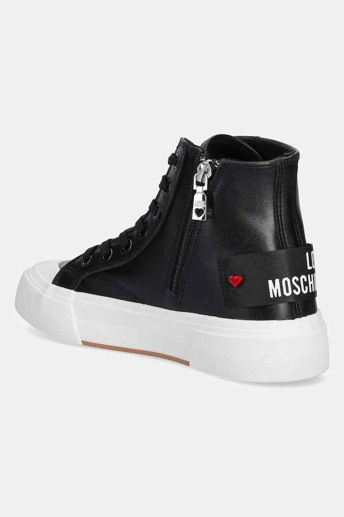Încălțăminte Love Moschino tenisi de piele JA15022G1MIA0000 negru