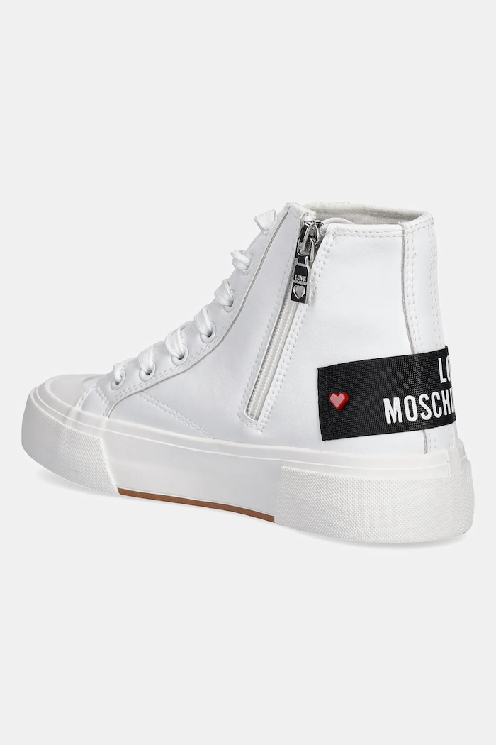 Boty Kožené kecky Love Moschino JA15022G1MIA0100 bílá
