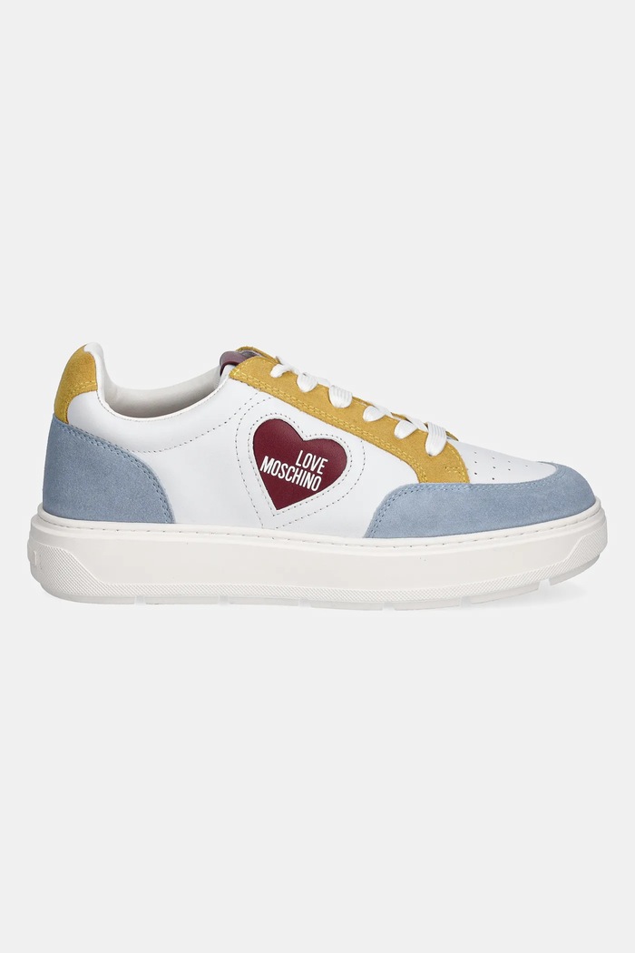 Love Moschino sneakersy skórzane JA15154G1MIAA10B biały SS25