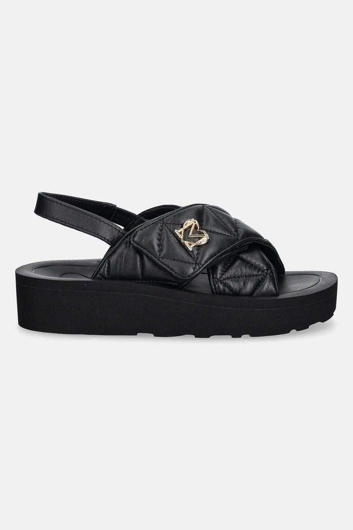 Love Moschino sandały skórzane JA16044I1MIE0000 czarny SS25
