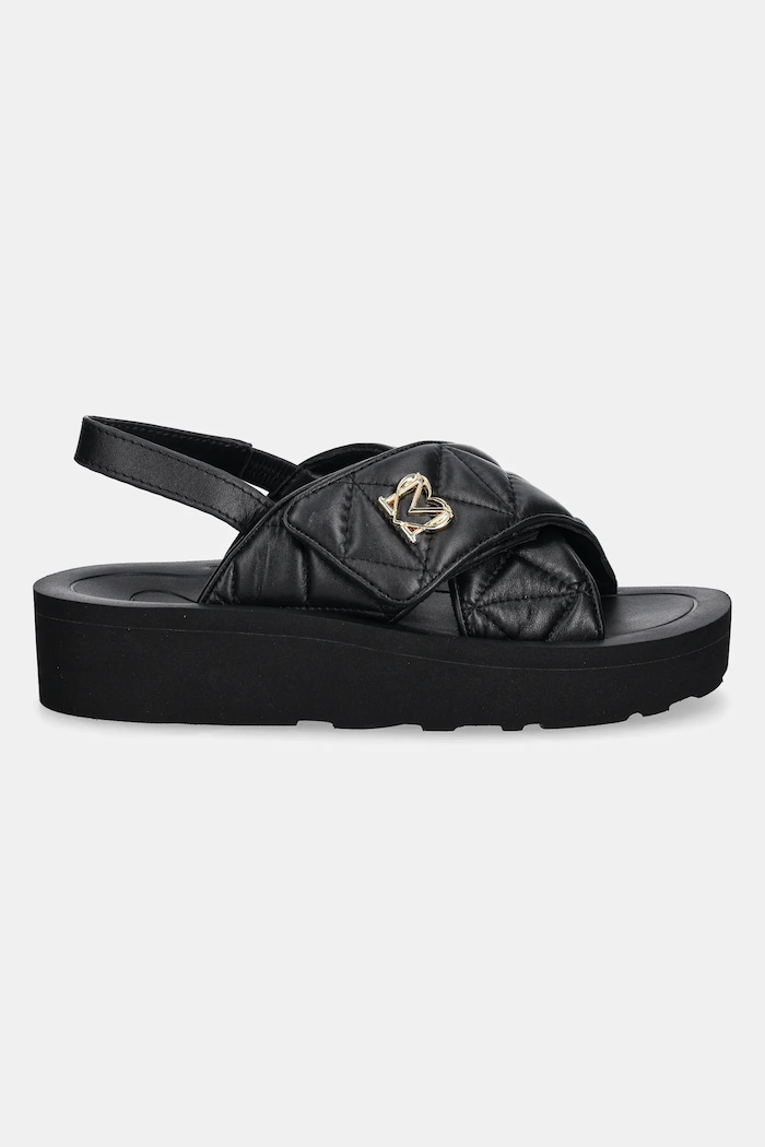 Love Moschino sandały skórzane JA16044I1MIE0000 czarny SS25
