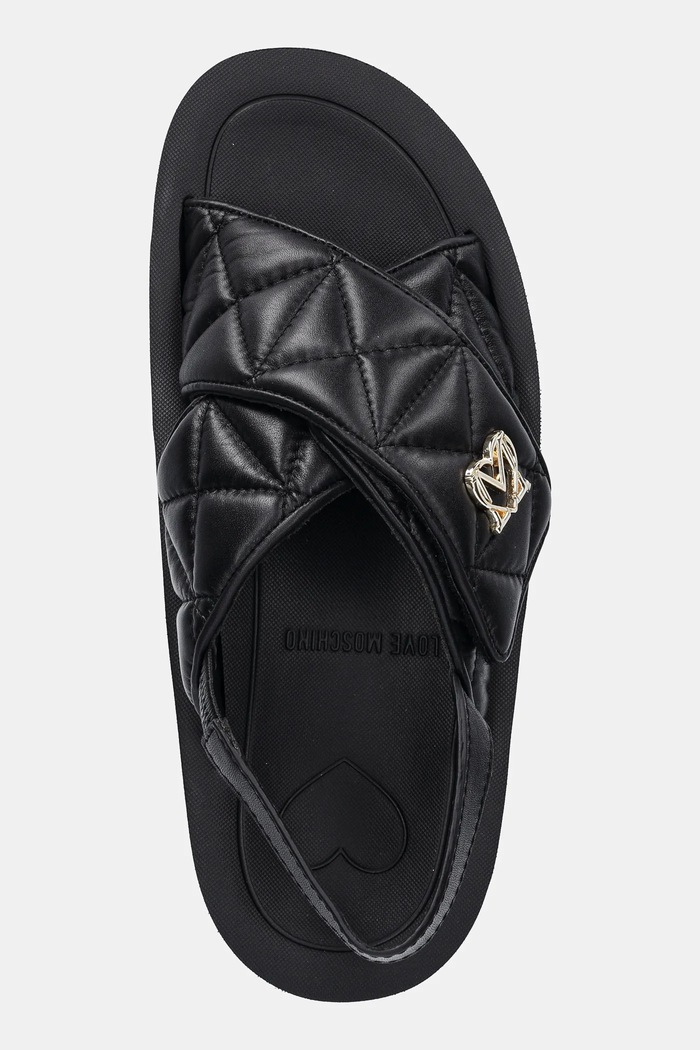 Love Moschino sandały skórzane czarny JA16044I1MIE0000