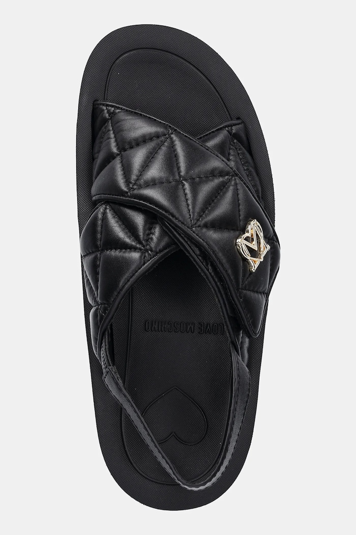 Love Moschino sandały skórzane czarny JA16044I1MIE0000