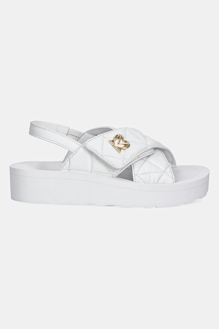 Love Moschino Kožené sandále Love Moschino JA16044I1MIE0100 biela SS25