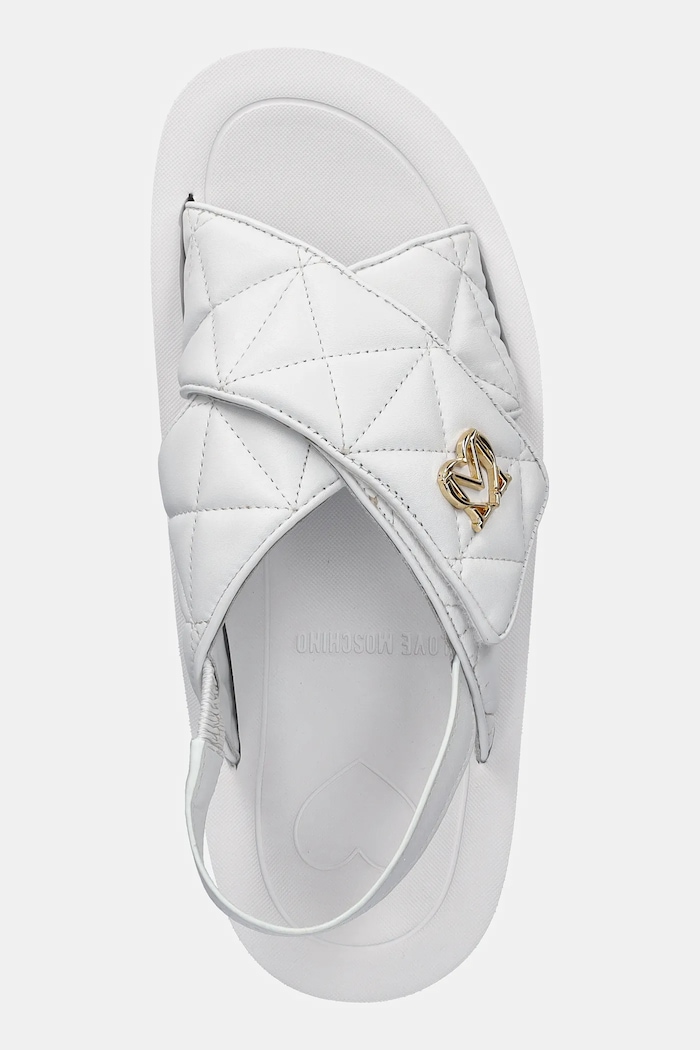 Kožené sandále Love Moschino Love Moschino JA16044I1MIE0100 biela