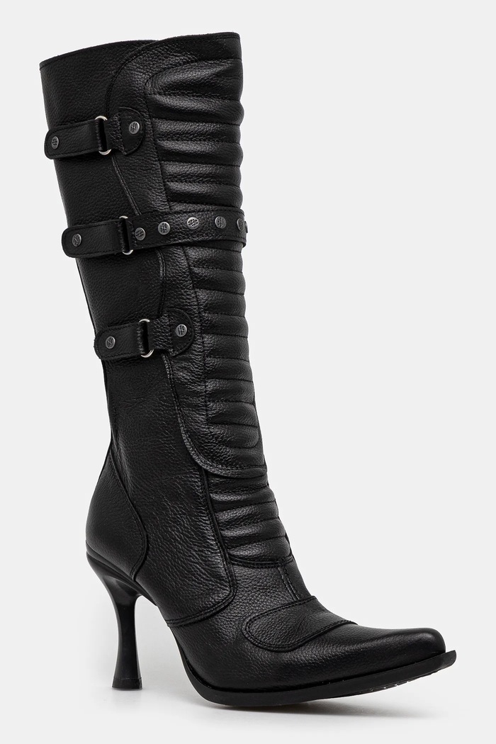 VETEMENTS leather boots Biker Boots grain leather black WA66BO110B