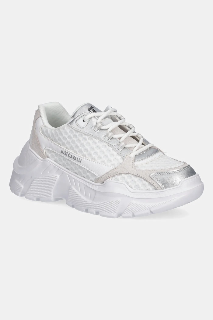 Just Cavalli sneakers piele întoarsă alb 78RA3SL3ZSC38003