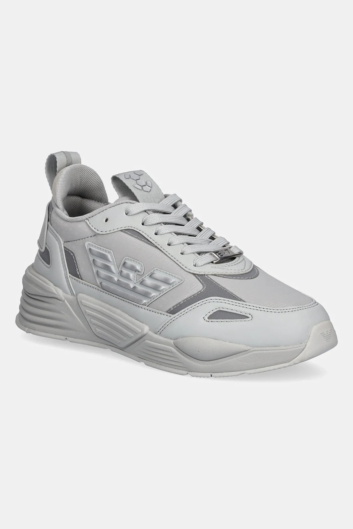 Sneakers boty EA7 Emporio Armani imitace kůže šedá XK437.X8X221.D