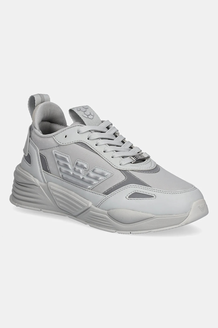 Sneakers boty EA7 Emporio Armani imitace kůže šedá XK437.X8X221.D