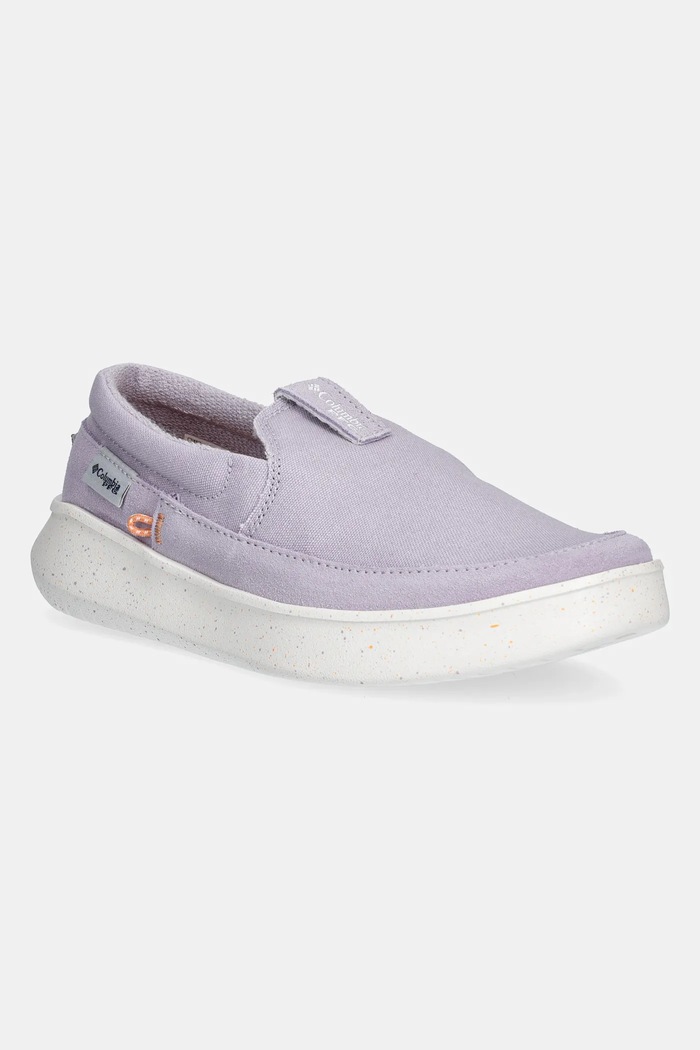 Πάνινα παπούτσια Columbia BOATSIDE δέρμα σαμουά μωβ 2062741
