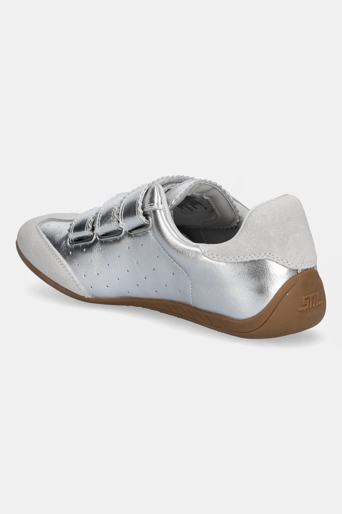 Cipők Steve Madden bőr sportcipő Flagship SM11003816.SL1 ezüst