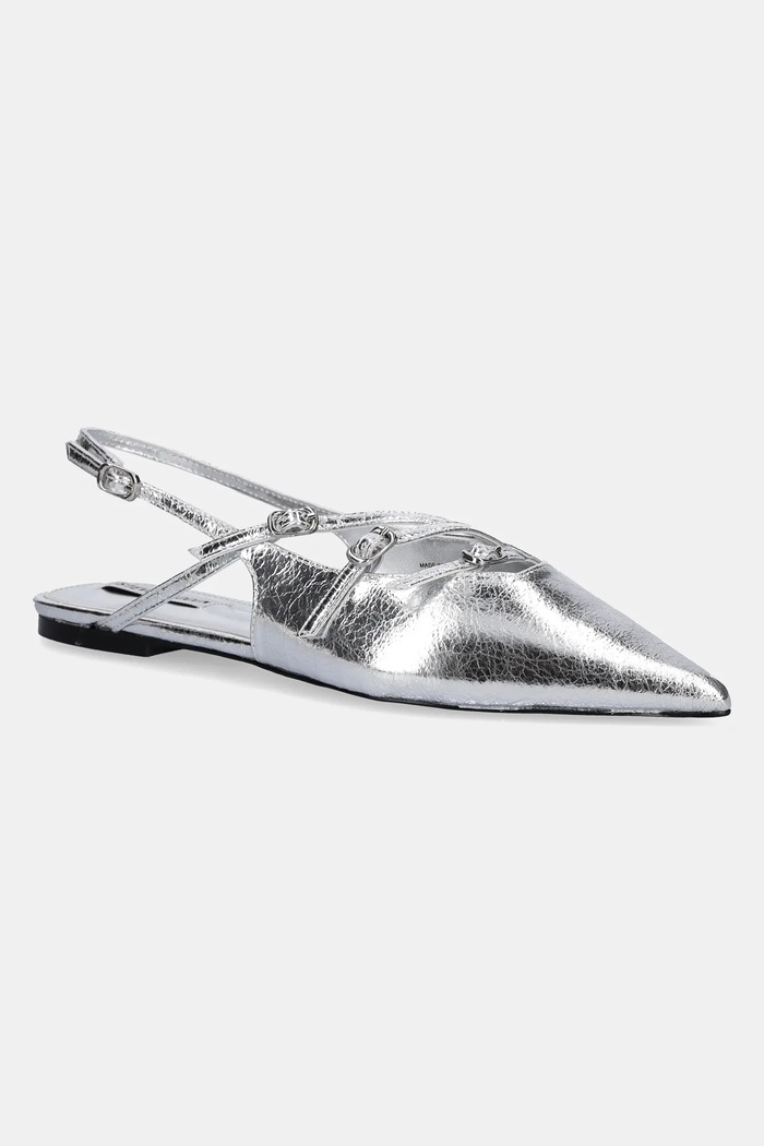 Baleríny Steve Madden Cianna otvorená päta strieborná SM11003709.SCK