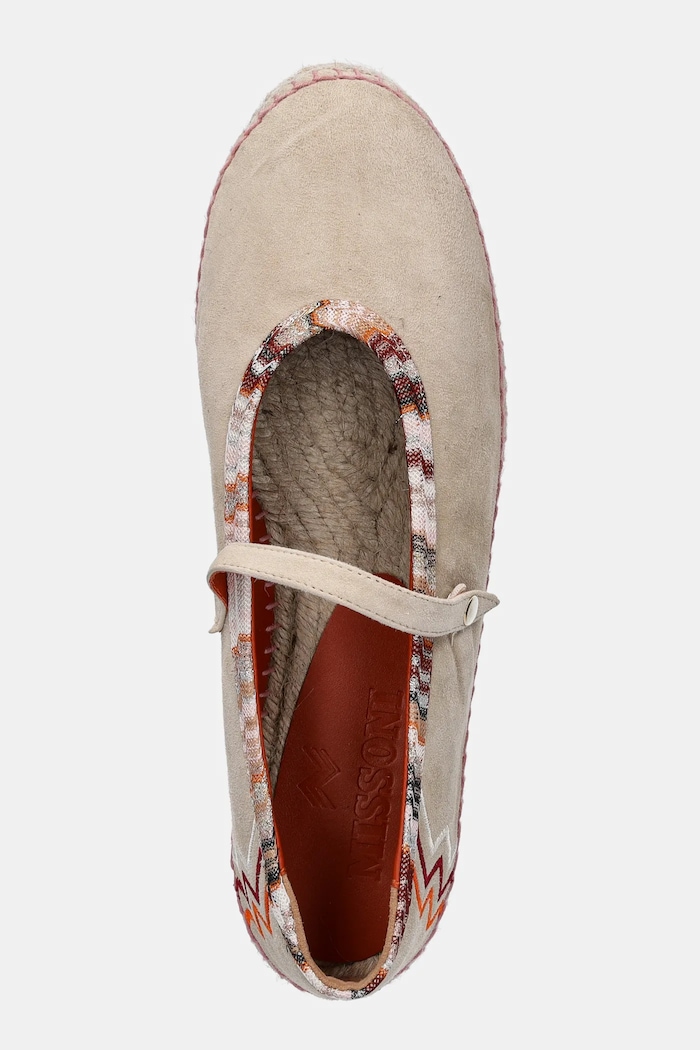 Semišové espadrilky Missoni Lola béžová MWB012.005