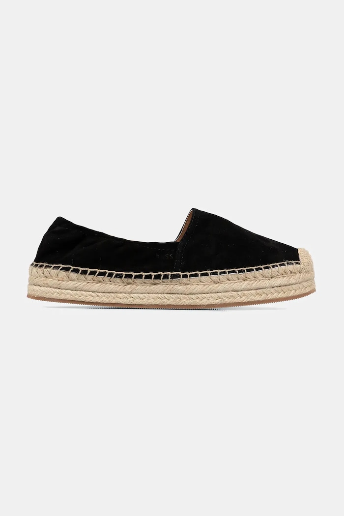 Kožne espadrile BOSS Madeira 50542344.001 crna SS25