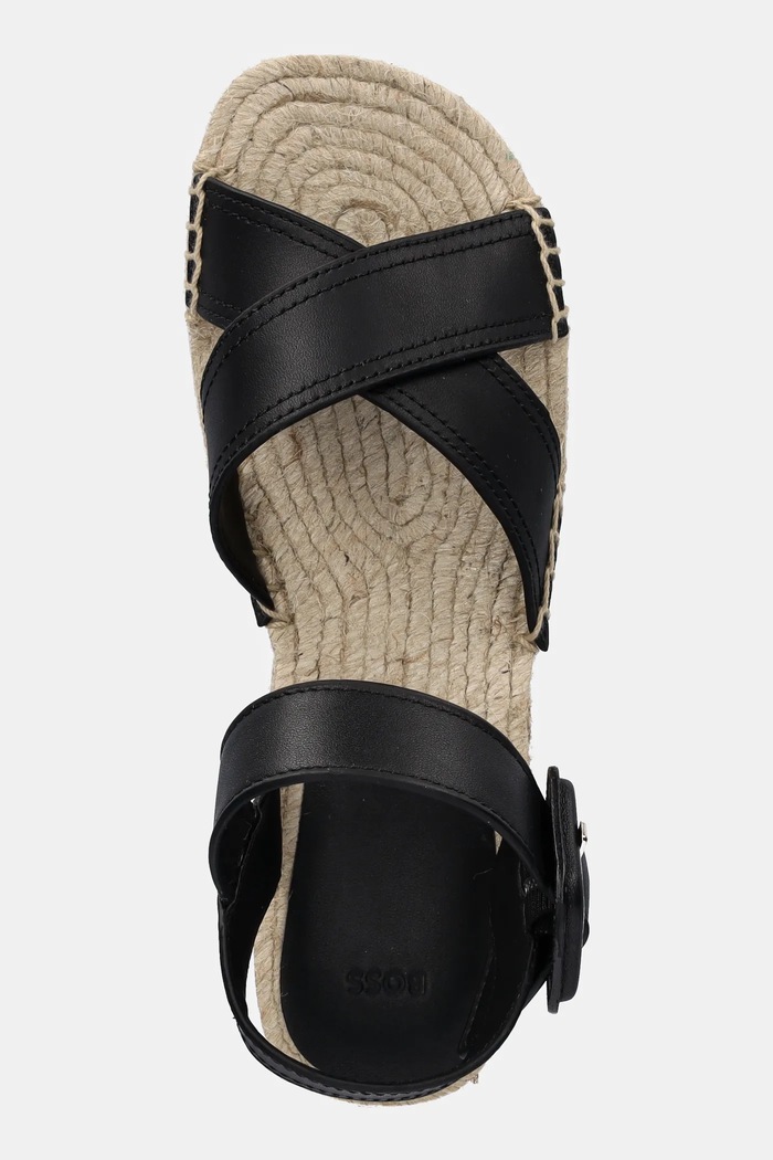 BOSS espadryle skórzane Machica czarny 50542356.001