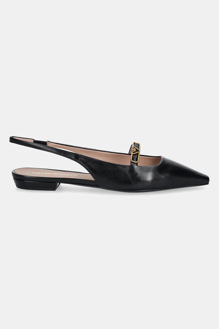 Emporio Armani balerini de piele X3D301.XF271.00002 negru SS25