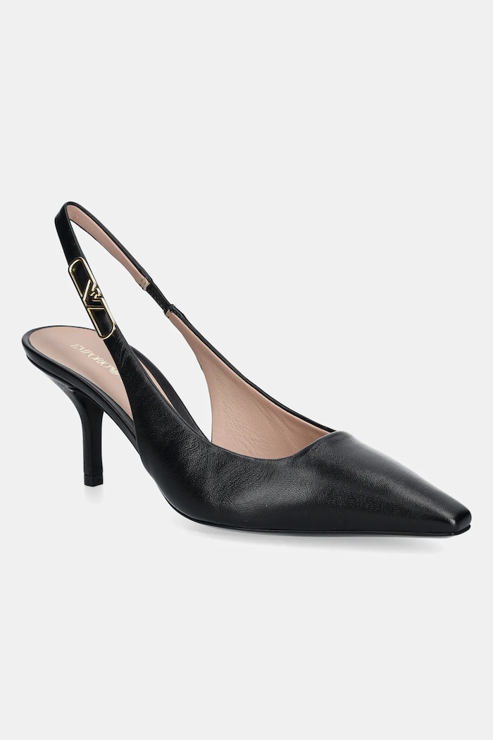 Emporio Armani tacchi in pelle kitten heel nero X3E478.XF271.00002