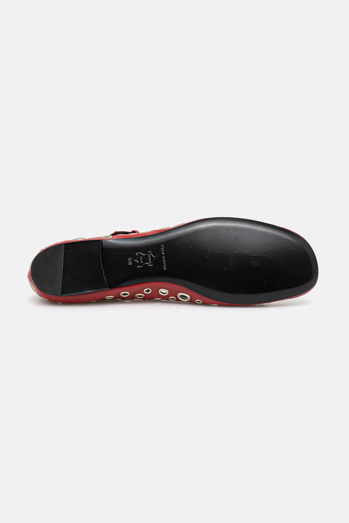 Kožené balerínky Tory Burch Eyelet Mary Jane Ballet červená 162679.960