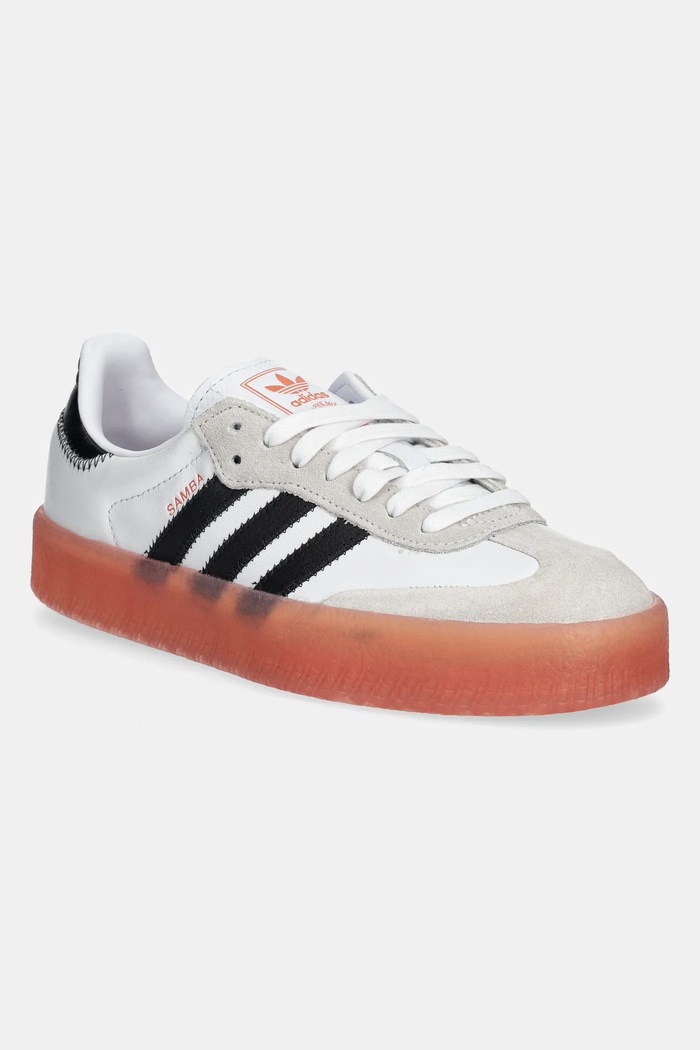Kožené tenisky adidas Originals Sambae plochá biela JI3072