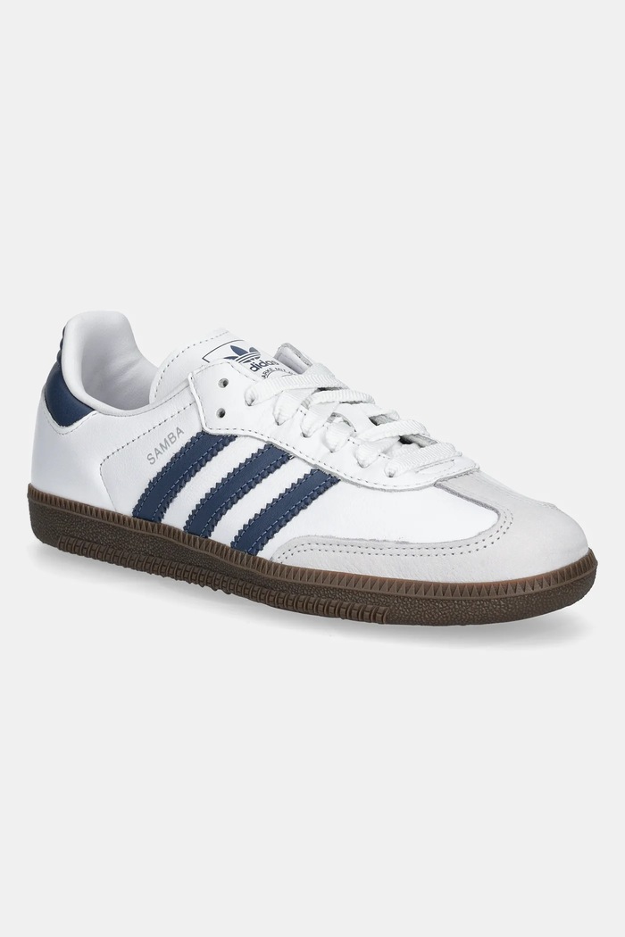 adidas Originals sneakersy skórzane Samba Og W płaska biały JH5688