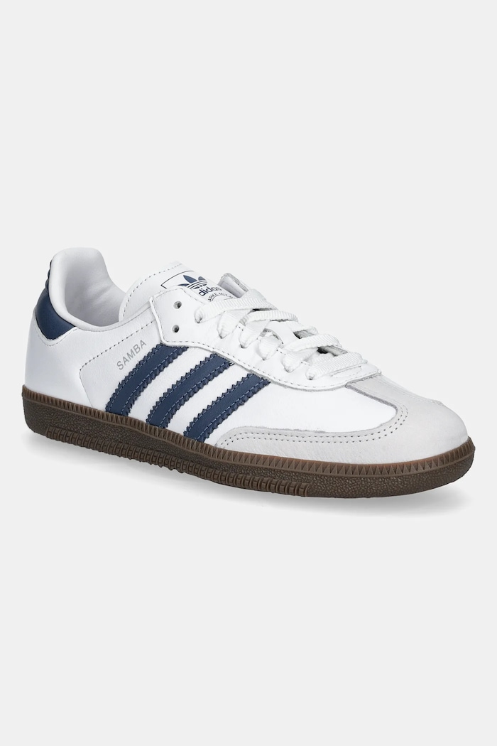 adidas Originals sneakersy skórzane Samba Og W płaska biały JH5688