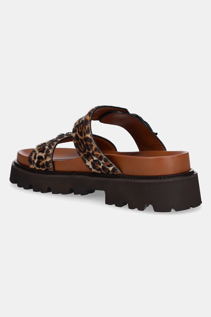 Παπούτσια Δερμάτινες παντόφλες ZADIG&VOLTAIRE Ride SWCT02010 καφέ