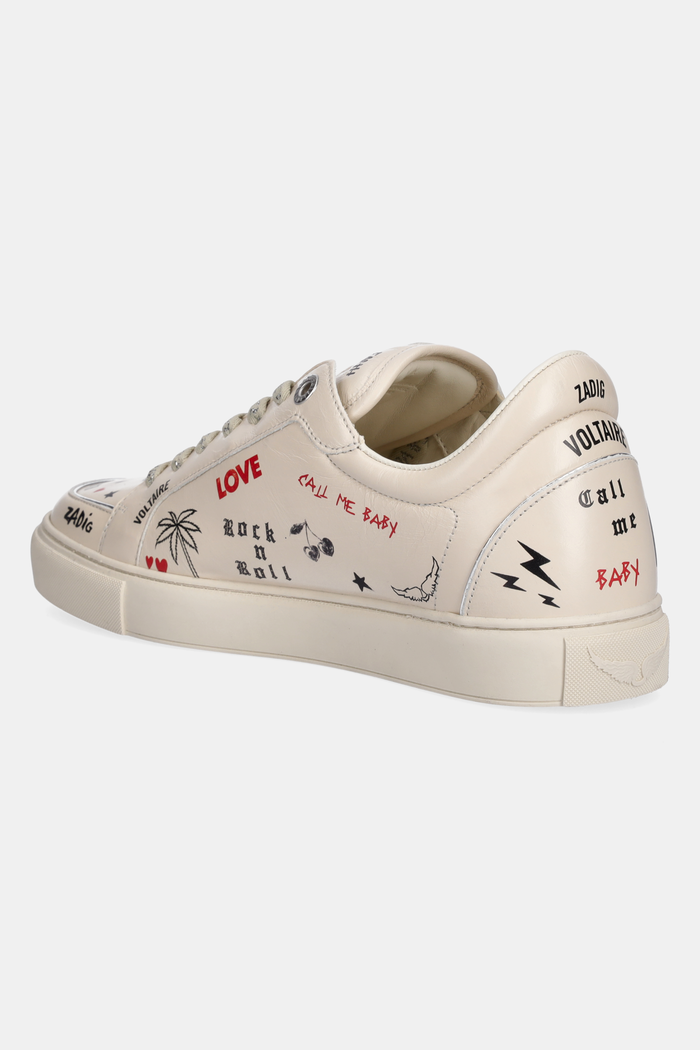 Παπούτσια Δερμάτινα sneakers ZADIG&VOLTAIRE Fly On Love SWSN01568 μπεζ