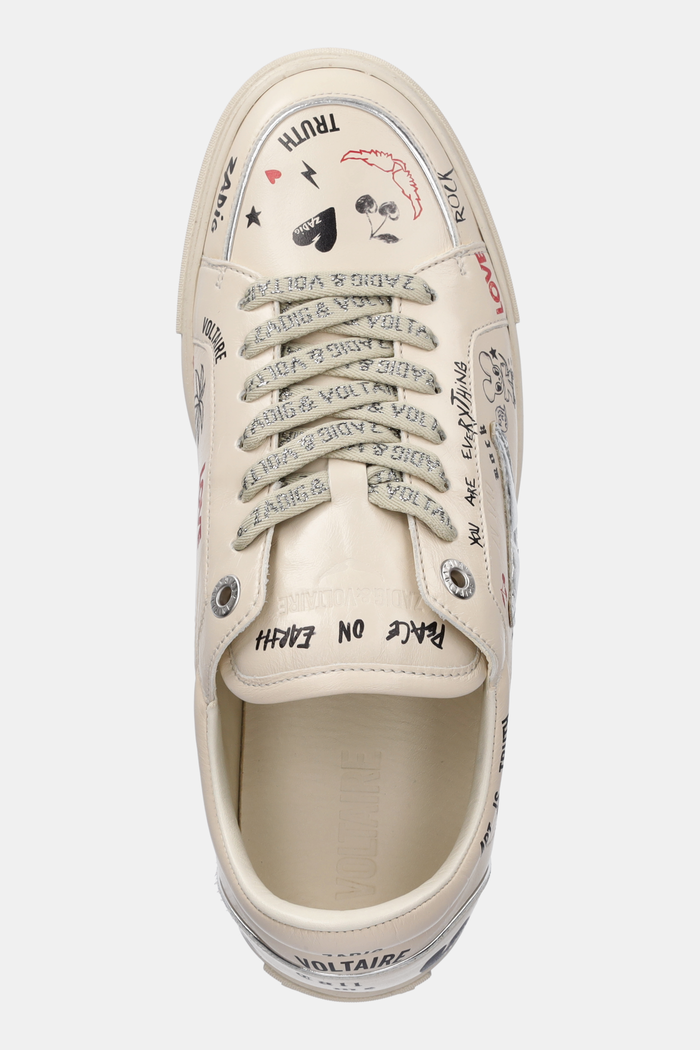 Δερμάτινα sneakers ZADIG&VOLTAIRE Fly On Love μπεζ SWSN01568