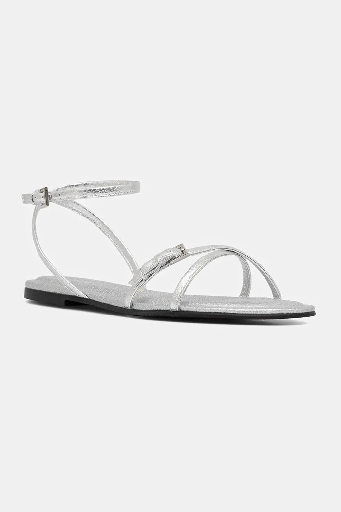 HUGO sandale Tayna imitatie de piele lacuita argintiu 50542079.040