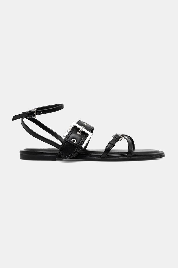 Kožne sandale HUGO Tayna 50542090.001 crna SS25