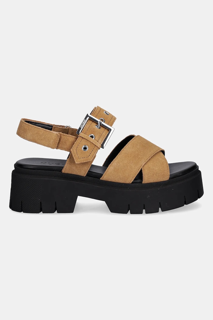 Semišové sandále HUGO Kris 50541753.280 hnedá SS25