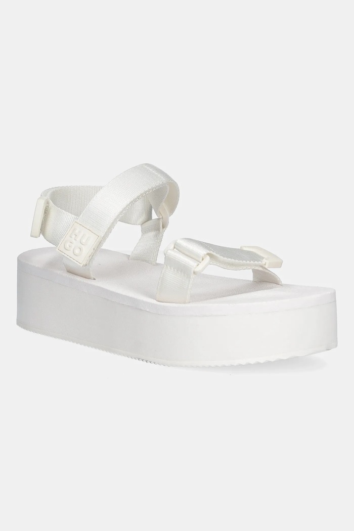 Sandali HUGO Zaralyn Tekstil bela 50542082.102
