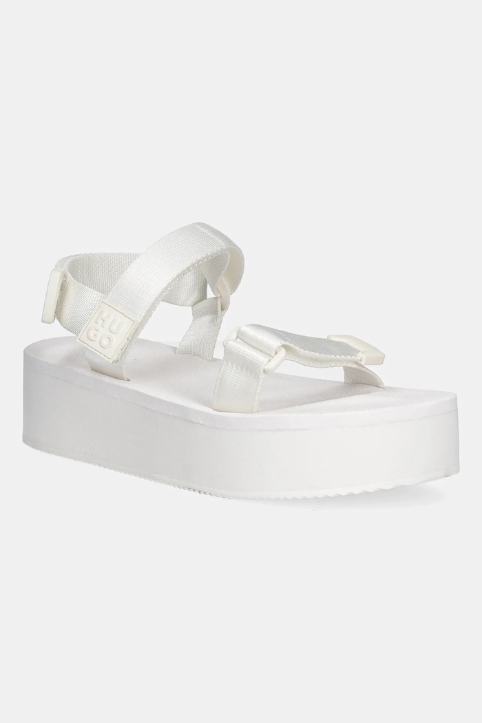 Sandali HUGO Zaralyn Tekstil bela 50542082.102