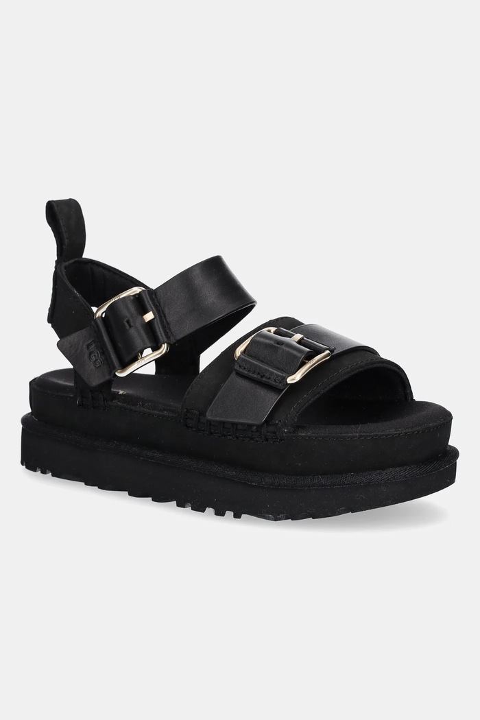 Kožené sandále UGG Goldenstar Villa textilný čierna 1167392.BLK