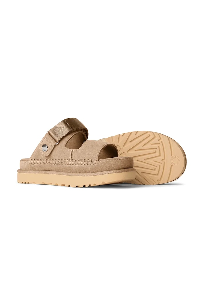 Obuwie UGG klapki zamszowe Goldenstar Glide 1167399.SAN beżowy