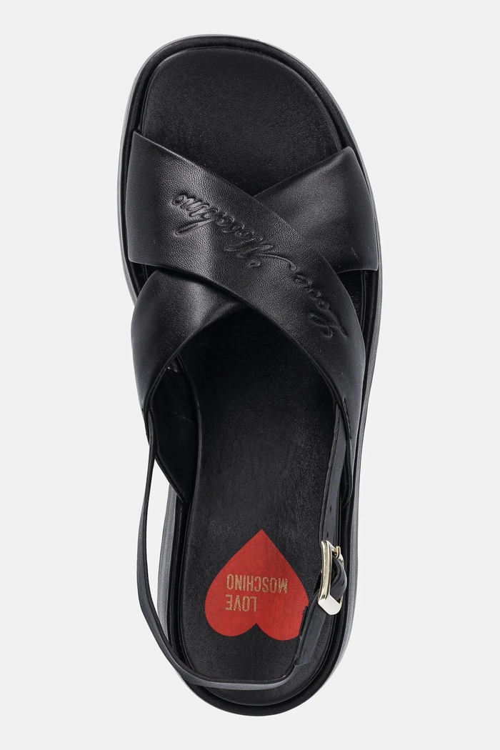 Love Moschino sandale de piele negru JA16187I0MIA0000
