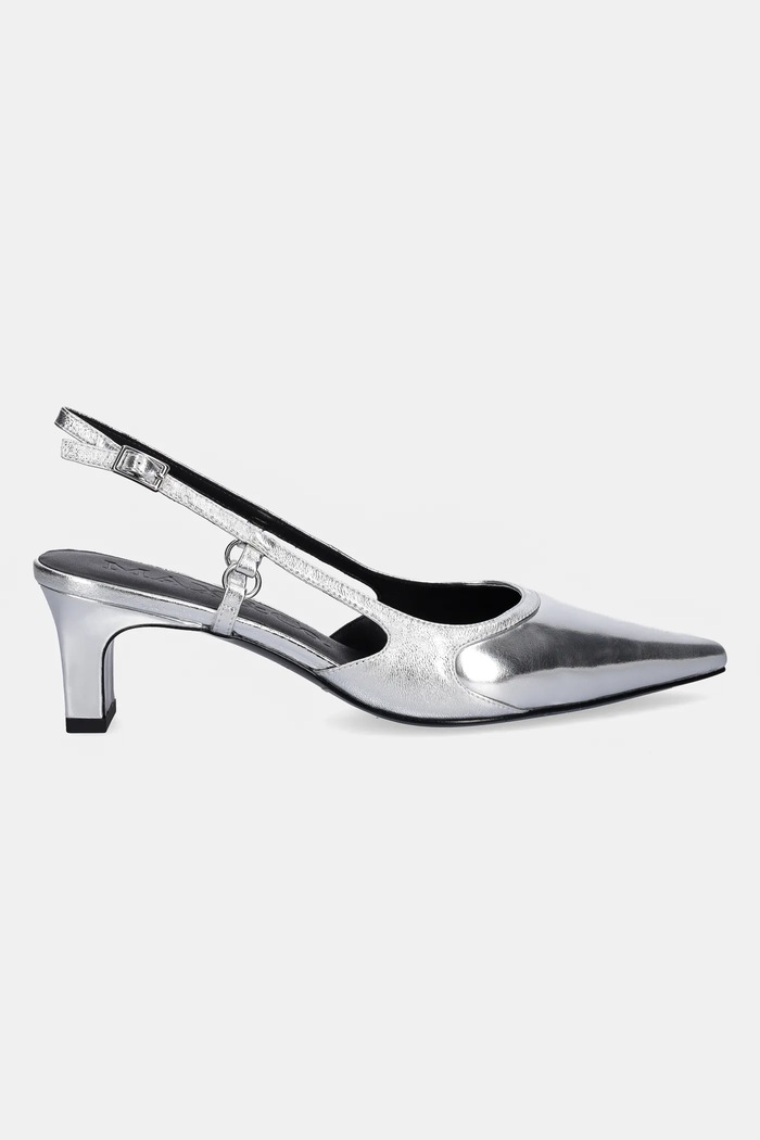 MAX&Co. czółenka skórzane 2516521026200 srebrny SS25