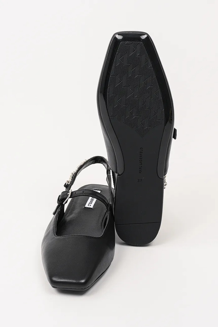 Кожени балеринки Karl Lagerfeld KONNIE KL40181.000 черен