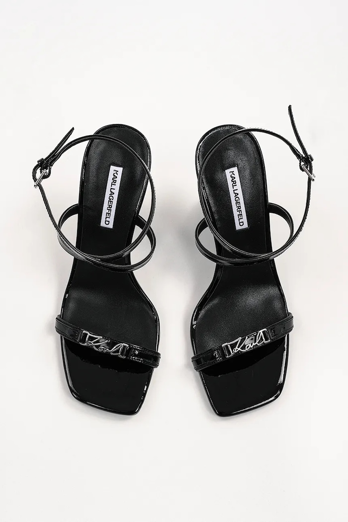 Kožené sandály Karl Lagerfeld WAVERLY černá KL34612.1BP