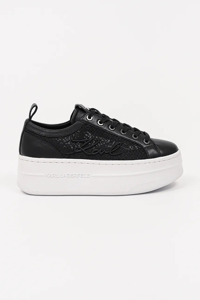Karl Lagerfeld sneakers KOBO III pelle fiore nero KL65011F.400