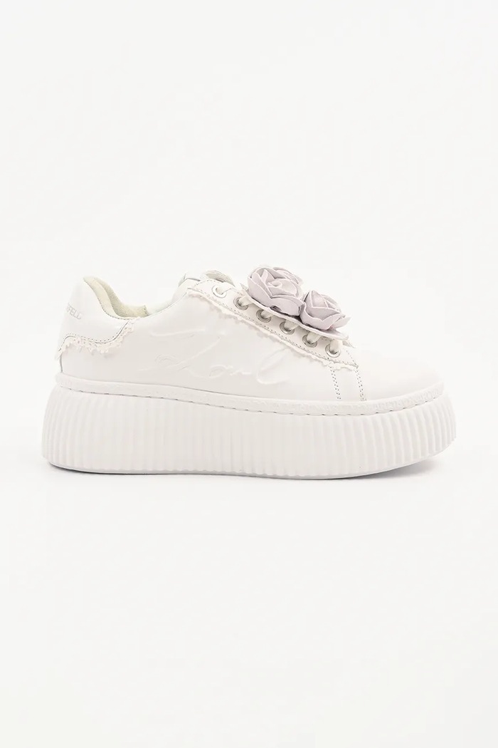Karl Lagerfeld sneakersy skórzane KREEPER LO platforma biały KL42310F.01W