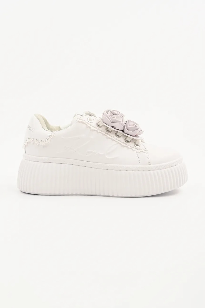 Karl Lagerfeld sneakersy skórzane KREEPER LO platforma biały KL42310F.01W