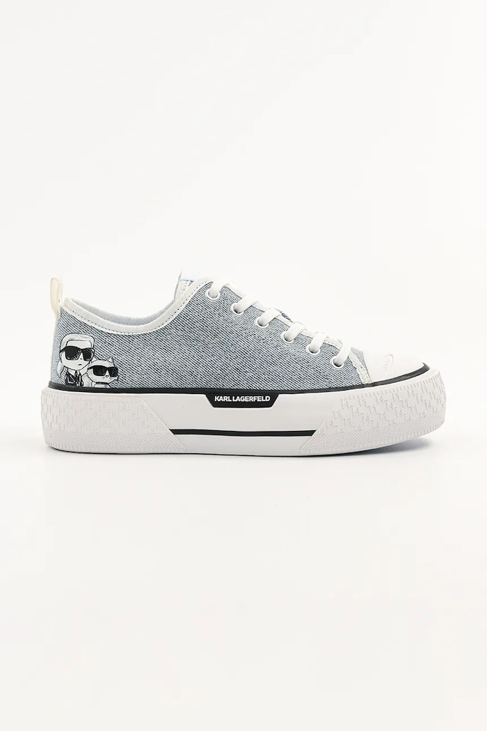 Karl Lagerfeld tenisówki KAMPUS MAX III platforma niebieski KL60614T.DLB