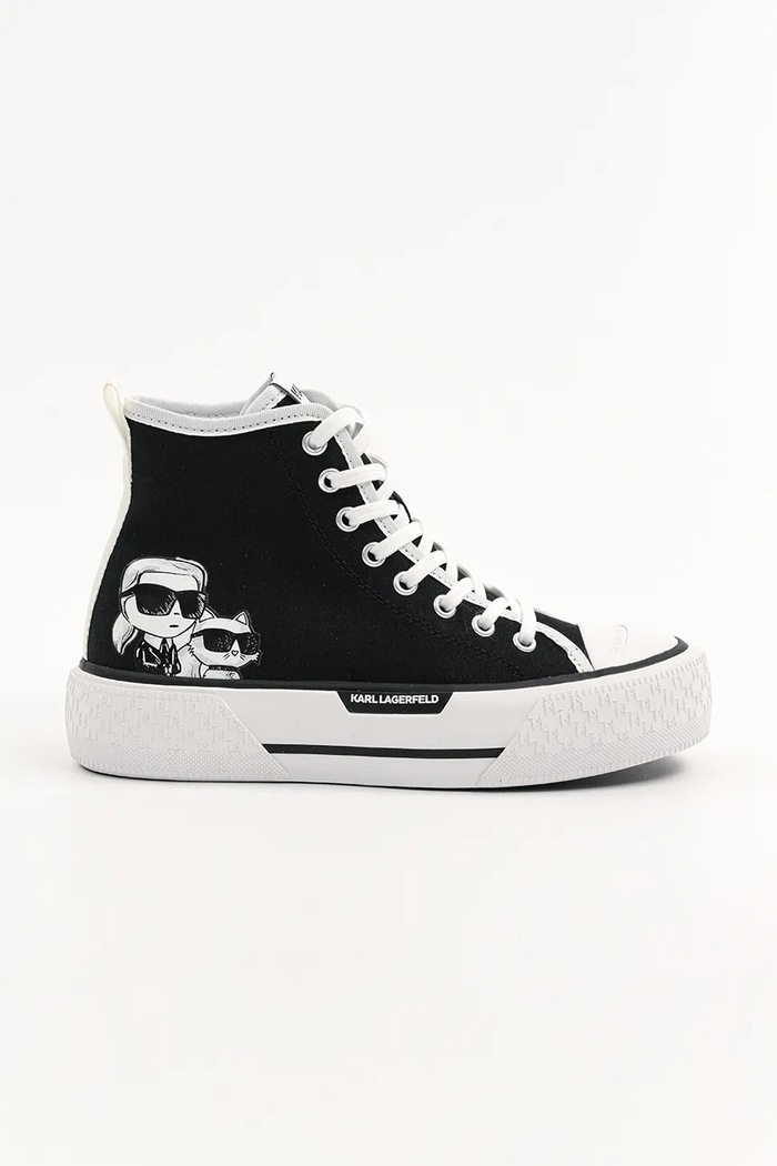 Πάνινα παπούτσια Karl Lagerfeld KAMPUS MAX III πλατφόρμα μαύρο KL60654T.900
