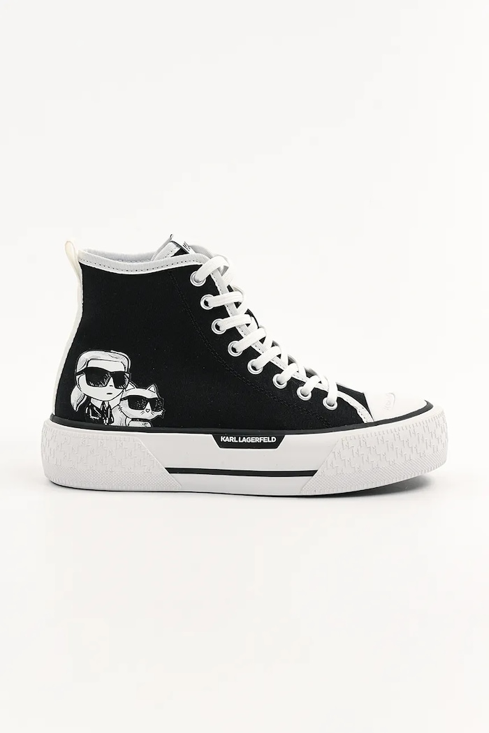 Πάνινα παπούτσια Karl Lagerfeld KAMPUS MAX III πλατφόρμα μαύρο KL60654T.900