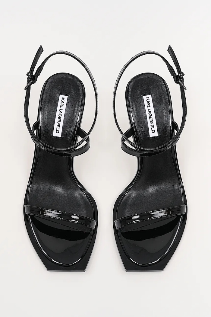 Kožené sandály Karl Lagerfeld KARL NFT HEEL černá KL39115.000